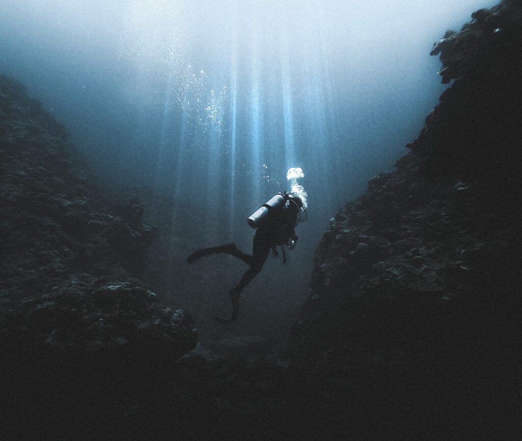 Water Activities in Arizona. Man Diving